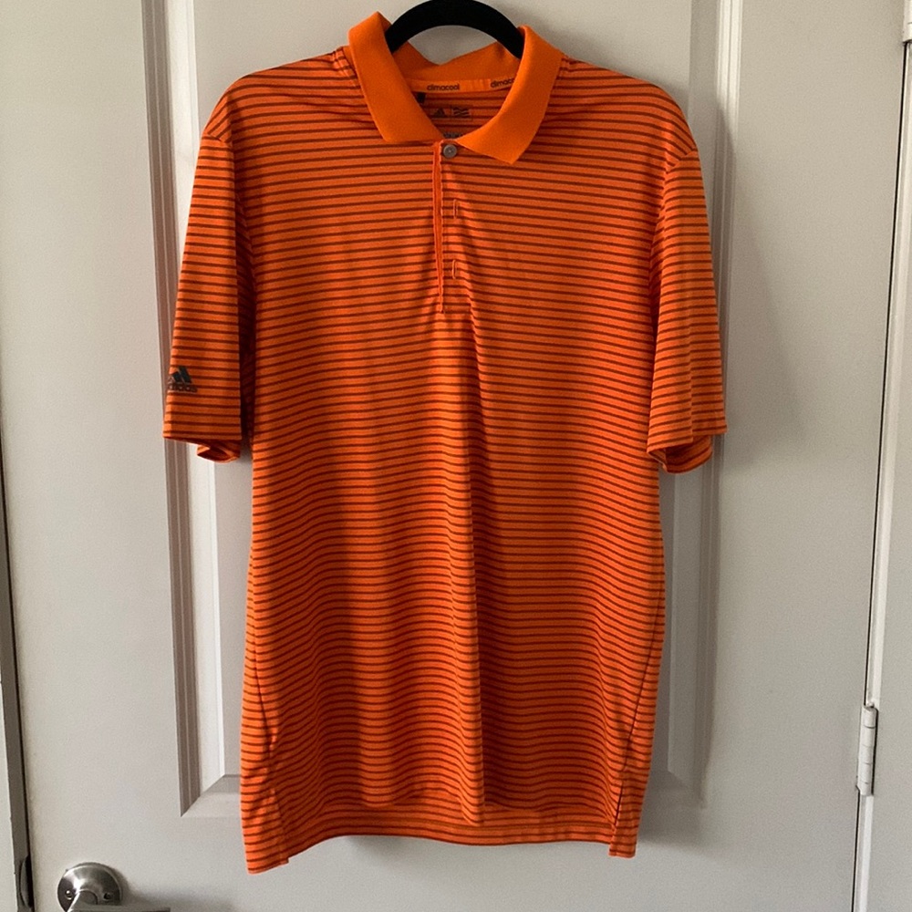 Orange Adidas golf polo